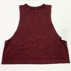 Spiritual Gangster Active Flow Tank Top XS Small Red Burgundy Maroon Muscle crop